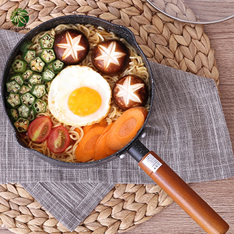 Многофункциональный кухонный горшок с деревянной ручкой для супа, жареного варенья, японской сковороды, снежный антипригарный удобный инструмент для приготовления лапши и каши.
