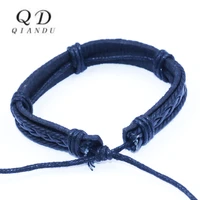qian du mens adjustable punk hand woven leather bracelet multilayer handmade leather punk couple bracelet fashion jewelry
