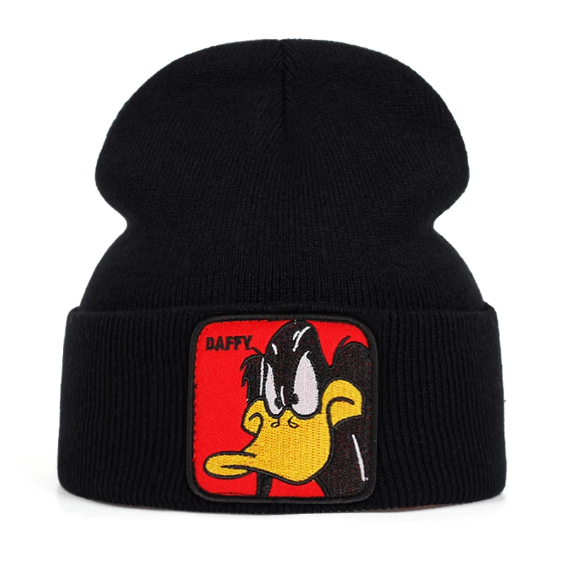 Зимняя мультяшная шерстяная шапка на утином пуху Мужская зимняя теплая вязаная