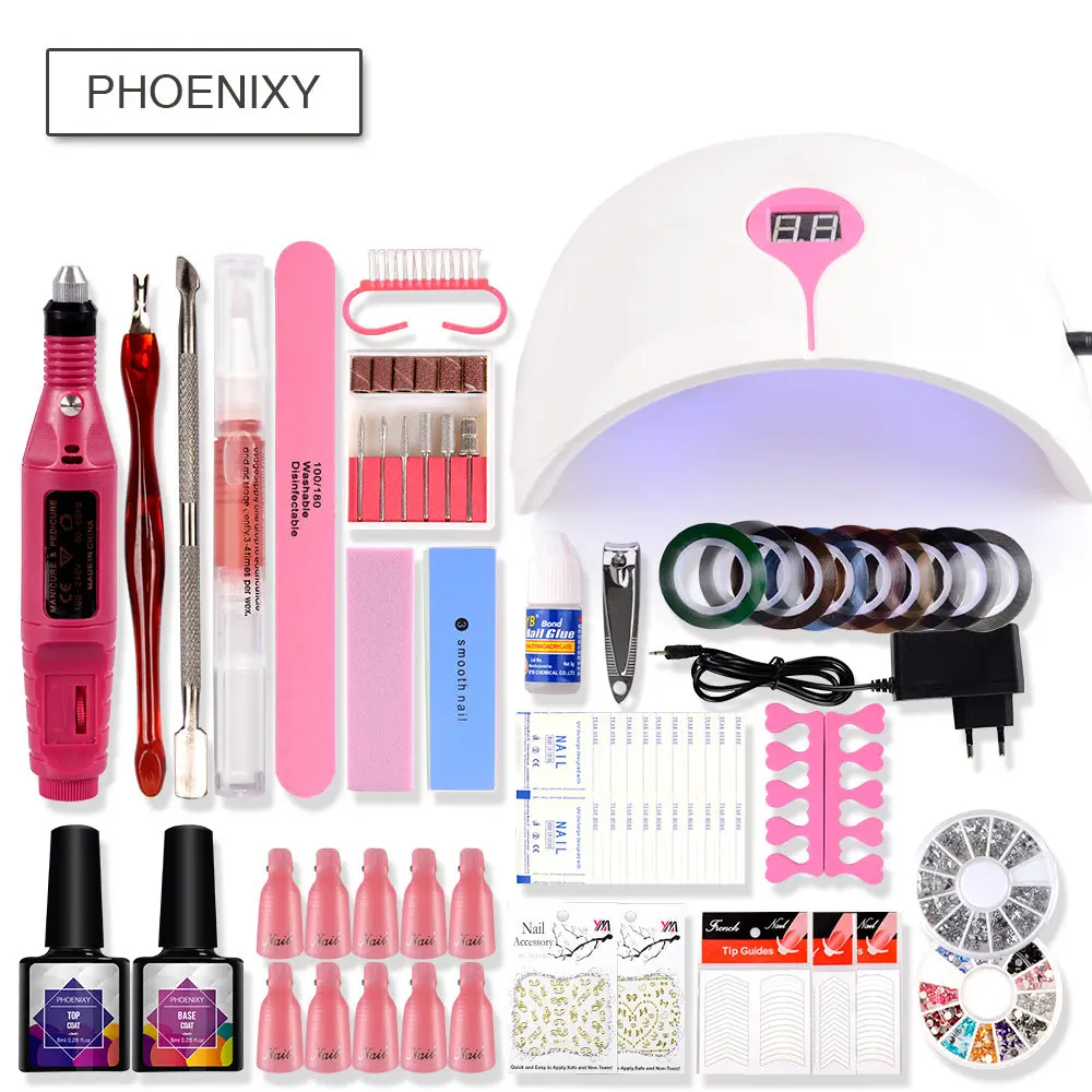 NAK6040-1 Набор для маникюра, полный набор для маникюра, Гель-лак для ногтей, 36 Вт, светодиодный светильник для сушки, полупостоянные инструменты для маникюра, электрическая дрель для ногтей, все для маникюра - Цвет: NAK6040-1