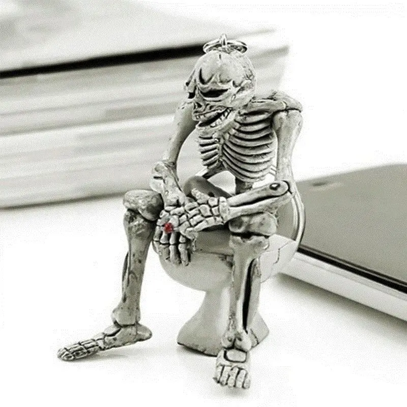 Резиновый Скелет кукла брелок Мужская подвеска Туалет череп украшения кольцо