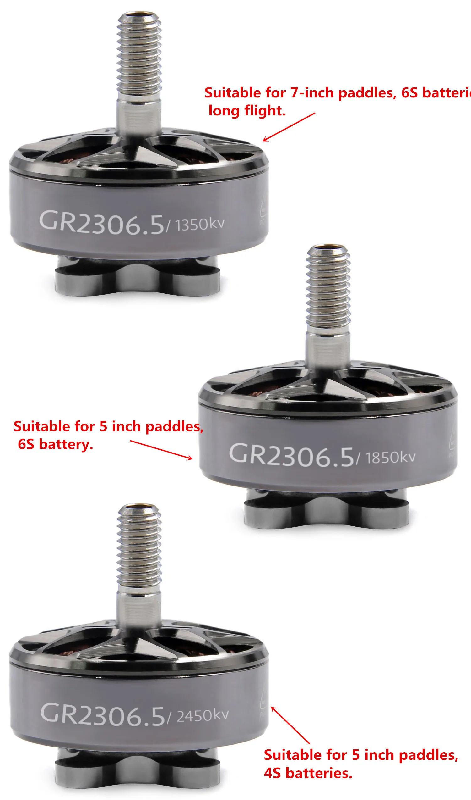 Бесщеточный двигатель GEPRC для гонок аксессуары квадрокоптера 1350 кВ 6 с 1850 2450 4