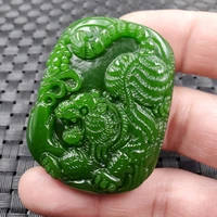 natural green hand carved tiger jade pendant fashion boutique jewelry men and women zodiac necklace gift accessories
