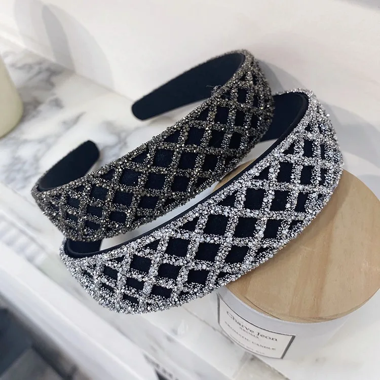 

Classic Resin Chain Gray White Women's Headband Casual Party Travel Hair Accessories Hair Hoop Fashion Hairband Wide Side