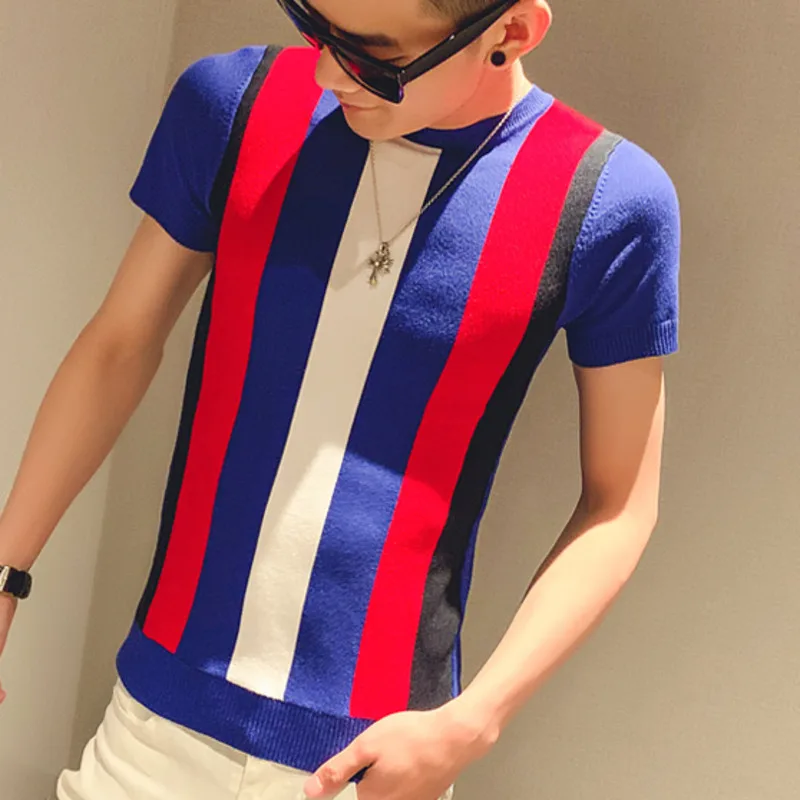

Summer Quality High 2020 Stripe Hit Color Short Sleeve Polo Shirt Men Slim Fit Breathable Casual Polo Para Hombre Men Polo Shirt