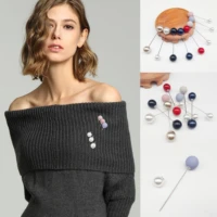 fashion girl imitation pearl brooches pin wedding diy scarf cardigan clip lapel pins for women clothing accessories