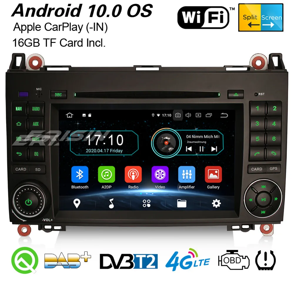 Erisin 5972 Android 10 0 DAB + Автомобильное стерео CarPlay WiFi BT DVB T CD GPS для Mercedes Benz класса A/B Vito