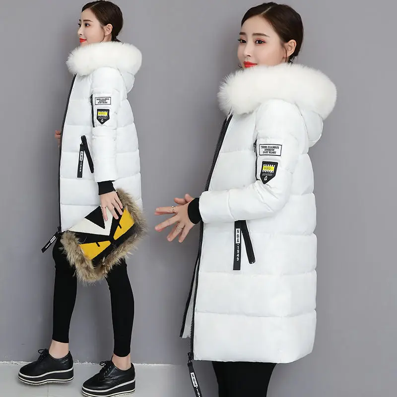 

Down Cotton Parkas Women 2021 New Manteau Femme Hiver Hooded Mid-length Keep Warm Overcoat Female Winter Jacket Coat Plus Size