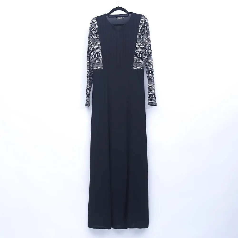 Дубай abaya мусульманские исламские Женщины Платье макси с длинным рукавом халат