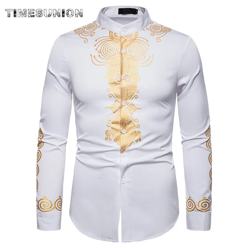 Рубашка Dashiki с Африканской вышивкой мужская приталенная рубашка длинным рукавом