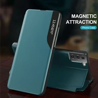 leather magnetic smart case for samsung galaxy s21 s20 fe note20 ultra a31 a51 a71 a12 a32 a52 a53 a72 a50 a70 stand phone cover