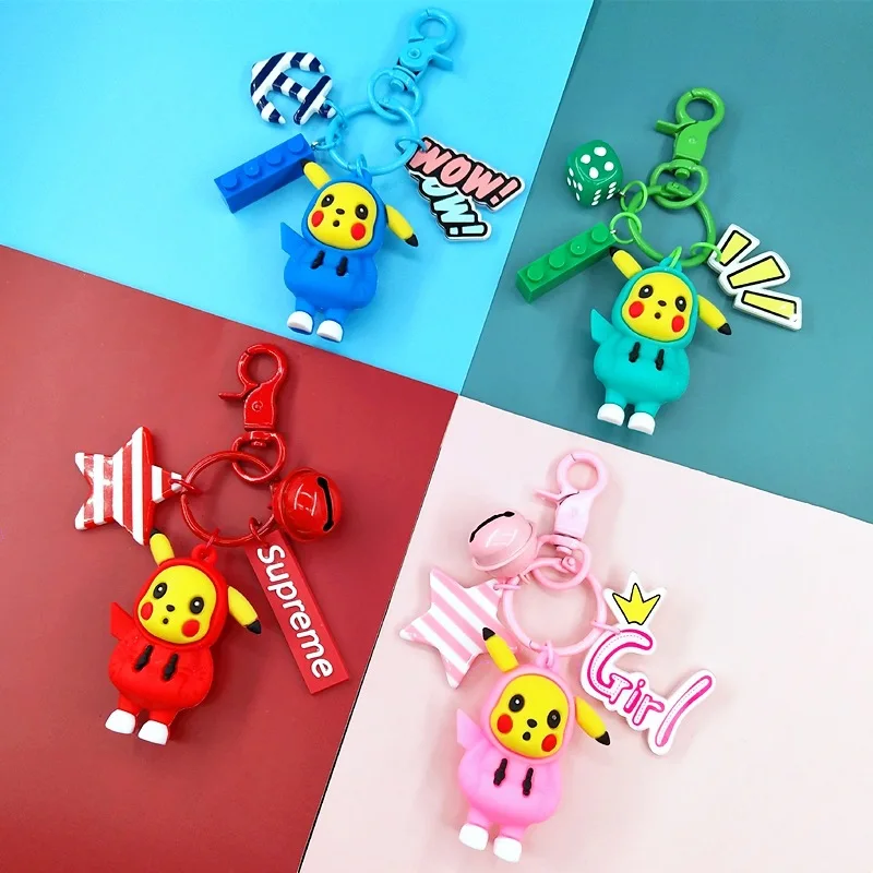 Сладкий Покемон брелки в виде модный брелок для ключей кольцо на рюкзак цифры