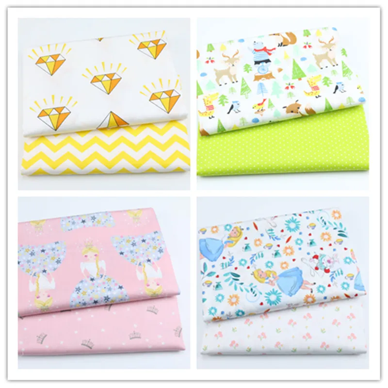 100% хлопок принцесса печатная ткань для изготовления одежды Детское платье