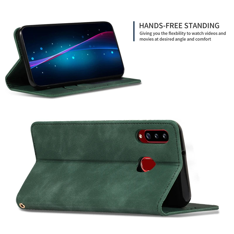 For Samsung Galaxy A20s Case Phone Bag Book Wallet Cover for Retro Business Flip Leather | Мобильные телефоны и
