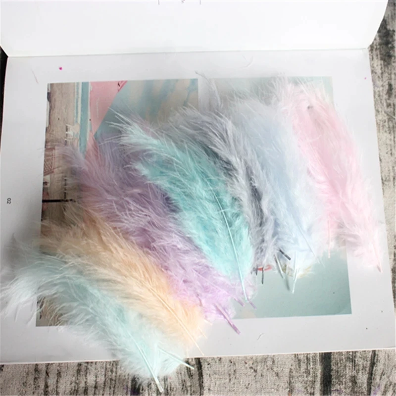 Natural Plumes  4-6 Inches 10-15cm Turkey Marabou Feather Plume Fluffy Wedding Dress DIY Jewelry Decor Accessories Feathers