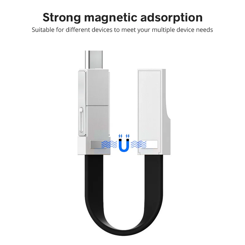 Usb-кабель 3 в 1 для ключей магнитный короткий кабель внешний аккумулятор зарядка