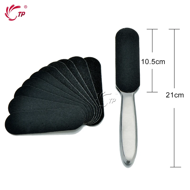 Двухсторонняя пилка для педикюра из нержавеющей стали с 10 шт. сухой шлифовальной