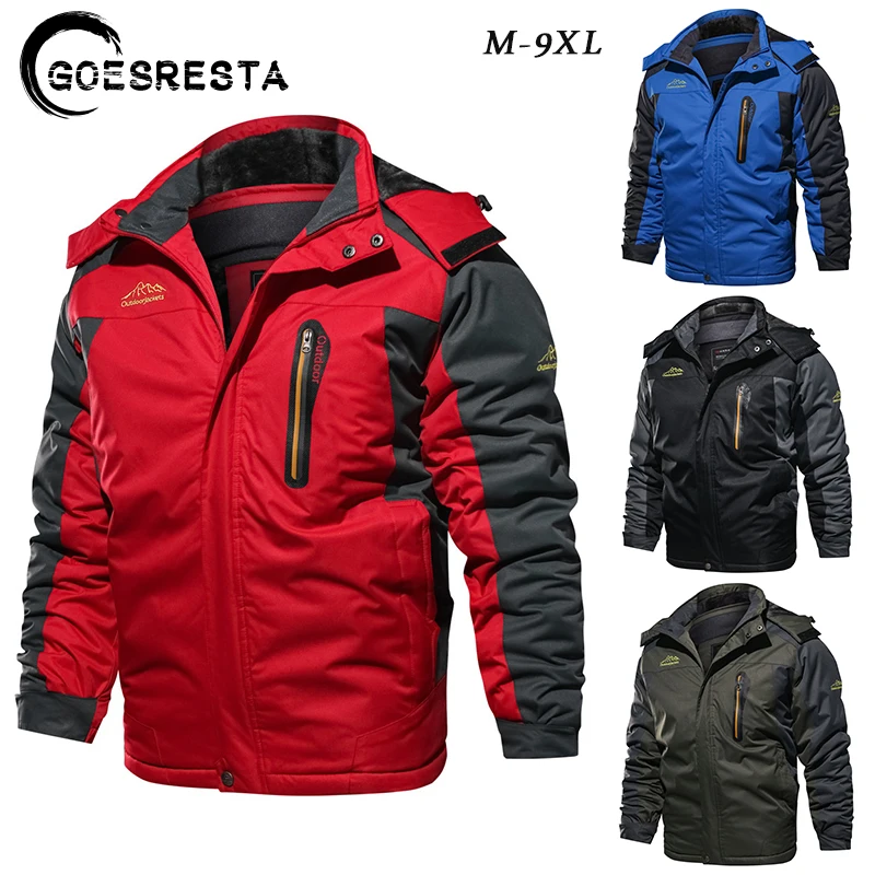Winter Jacket Men Parkas 2021 Outdoor Windproof Waterproof Fleece Warm Coat Military Mountaineering Large Size Hooded Men Jacket