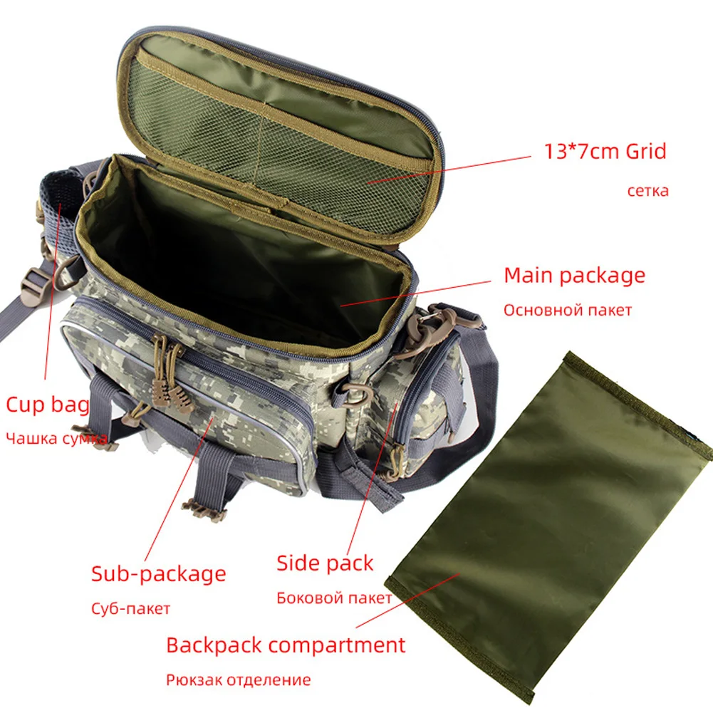 

Multifunctional Fishing Tackle Bag Oxford Fish Lure Storage Case Fishing Bag Fishing Tackle Bag Utility Shoulder Storage Pack