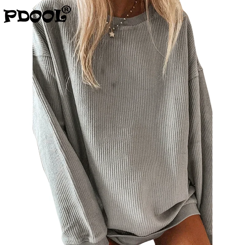 

European and American Women's Fall and Winter 2021 New Amazon Solid Color Round Neck Loose Long Casual Cross-border Sweater
