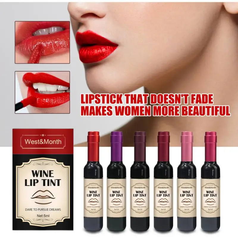 

New Arrival Wine Red Korean Style Lip Tint Baby Pink Lip For Women Makeup Liquid Lipstick Lip Gloss Red Lips Cosmetic Wholesale
