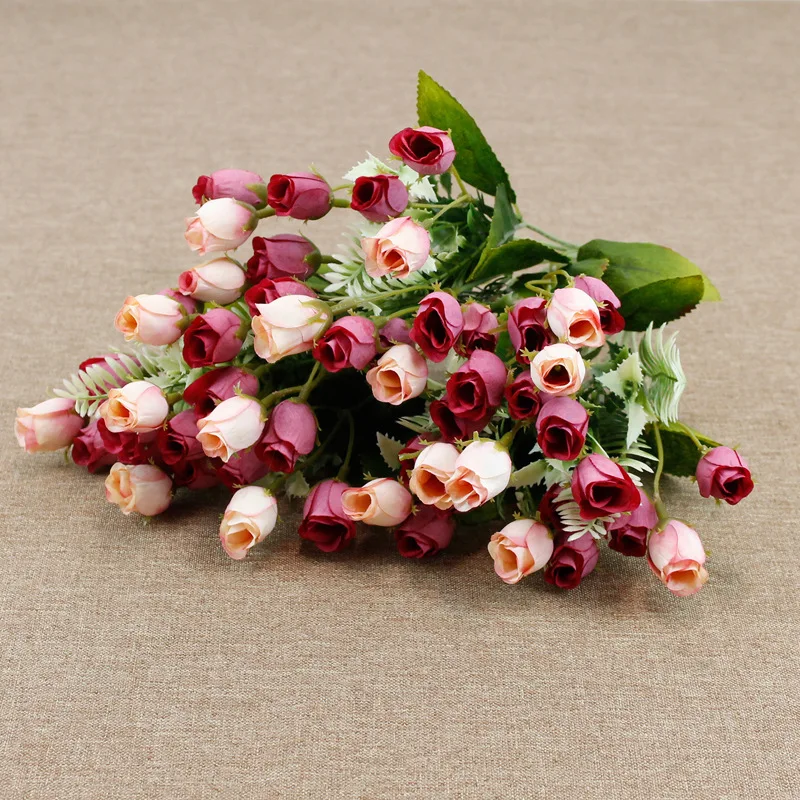 

18 Colorful Roses Simulation Bouquet Modern Simple European Home Decoration Fake Azalea Cloth Flowers