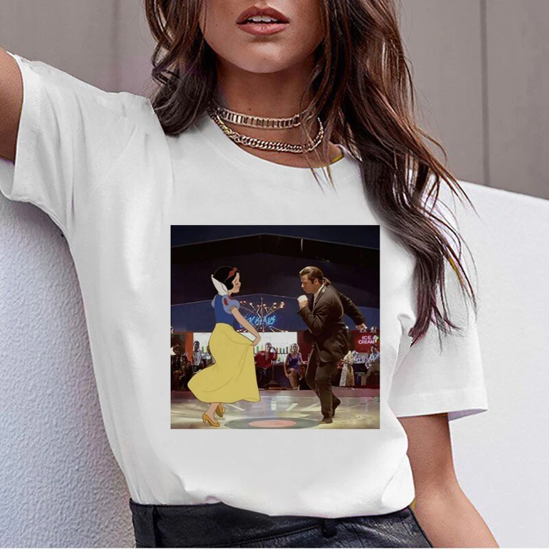 Женская Винтажная Футболка Ullzang черно-белая футболка в Корейском стиле с