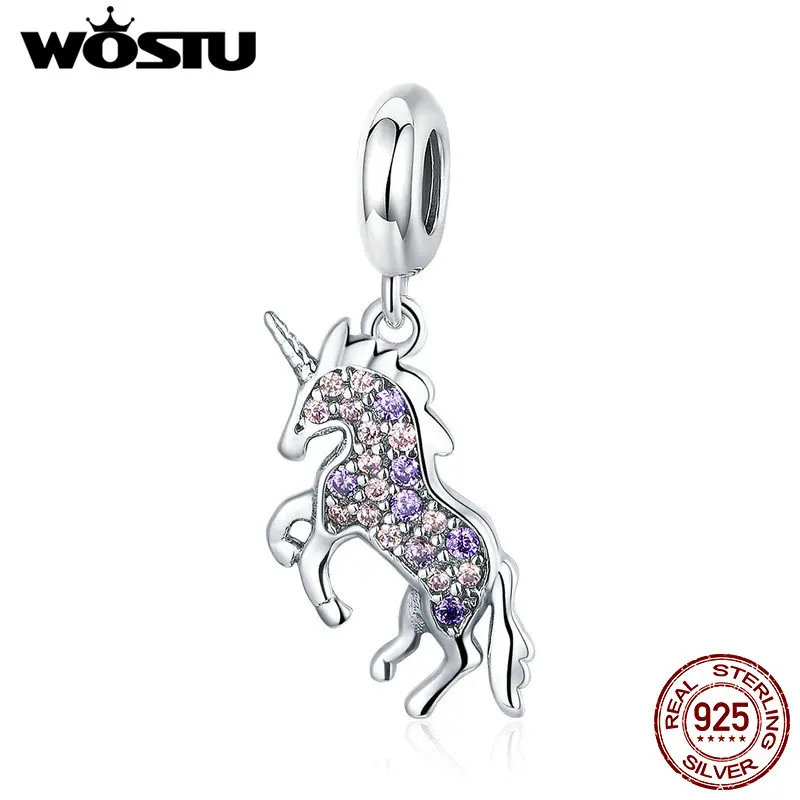 Ожерелье и браслет WOSTU CQC996 из стерлингового серебра 925 пробы с мерцающим