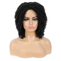 dreadlock wig braided twist black brown short heat resistant crochet soul locs synthetic hair wigs for black women wig