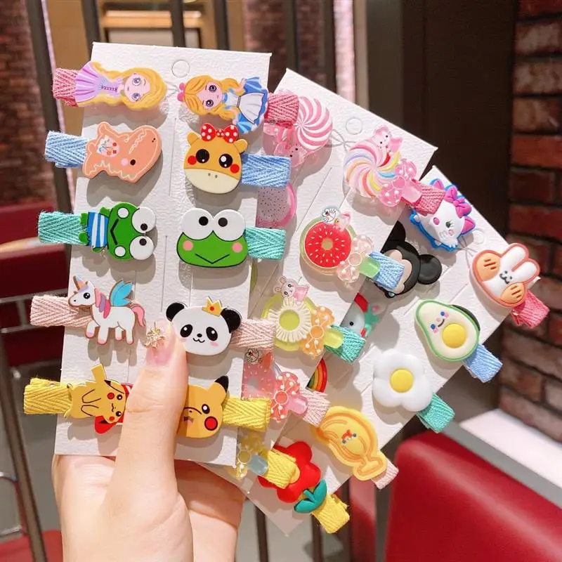 10 шт./компл. зажим для волос в виде мороженого единорога клубники Детский милый