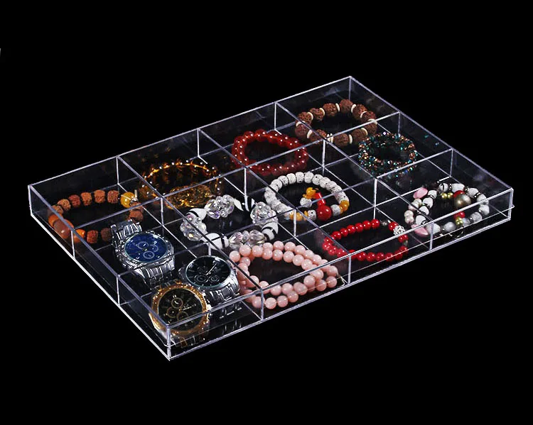 

Acrylic Jewelry Boxes and Packaging Organizer Gift Tray for Ring Watch Necklace Display Stand Earring Holder Bracelet Case