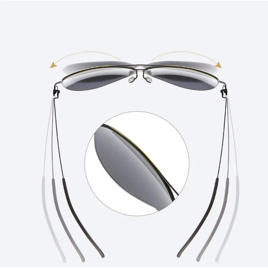 Zerosun поляризованные солнцезащитные очки из нержавеющей стали мужские без винтов