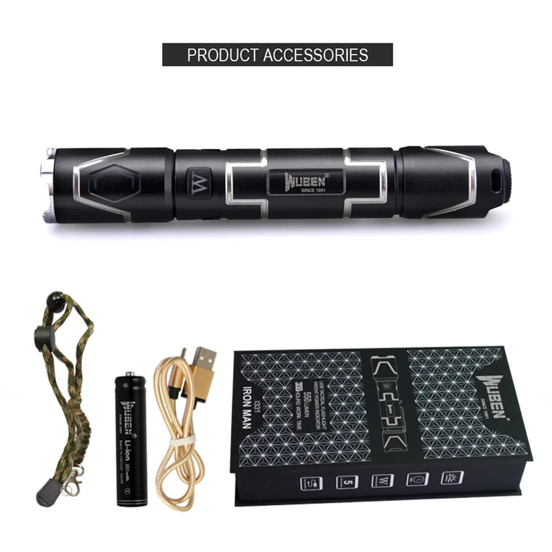 

WUBEN I331 Mini Led Flashlight Keychain Torch Cree Led USB Rechargeable Pocket White Light Super Small Lanterna with Battery