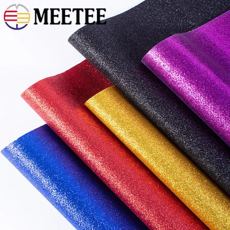 Meetee 50x0 5 см мм толщиной ПВХ Синтетическая кожа ткань Нетканая блестящая DIY сумки
