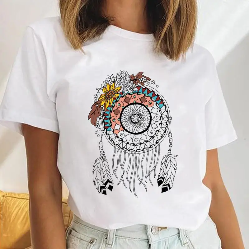 

Women Dream Vintage Web Watercolor Style Female Short Sleeve Cartoon Print Cute Ladies Tees Tshirt Clothes Tops Graphic T-Shirt