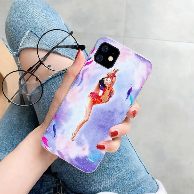 PENGHUWAN любовь гимнастика силуэт спортивный DIY Роскошный чехол для мобильного