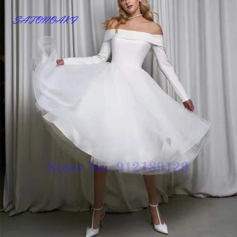 

Vestidos De Novia 2021 Vintage Short Wedding Dress A Line Lace Top Jewel Neck Sleeveless Tea Length Tulle Bridal Gowns Sukienka