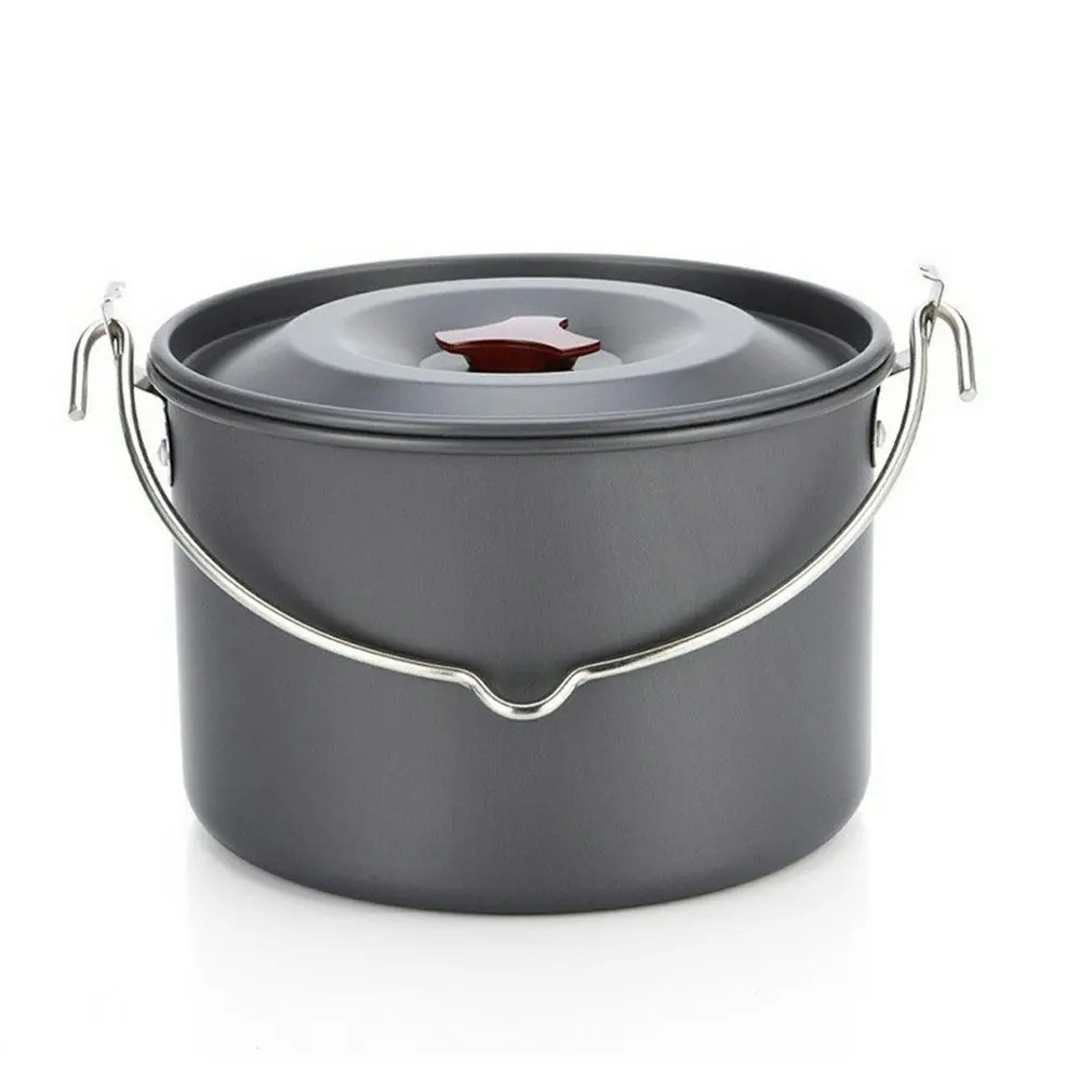 

Походная подвесная кастрюля вогнуто-выпуклая наружная алюминиевая кастрюля 4 л для отпаривания кемпинга супа кастрюля для пикника антипри...