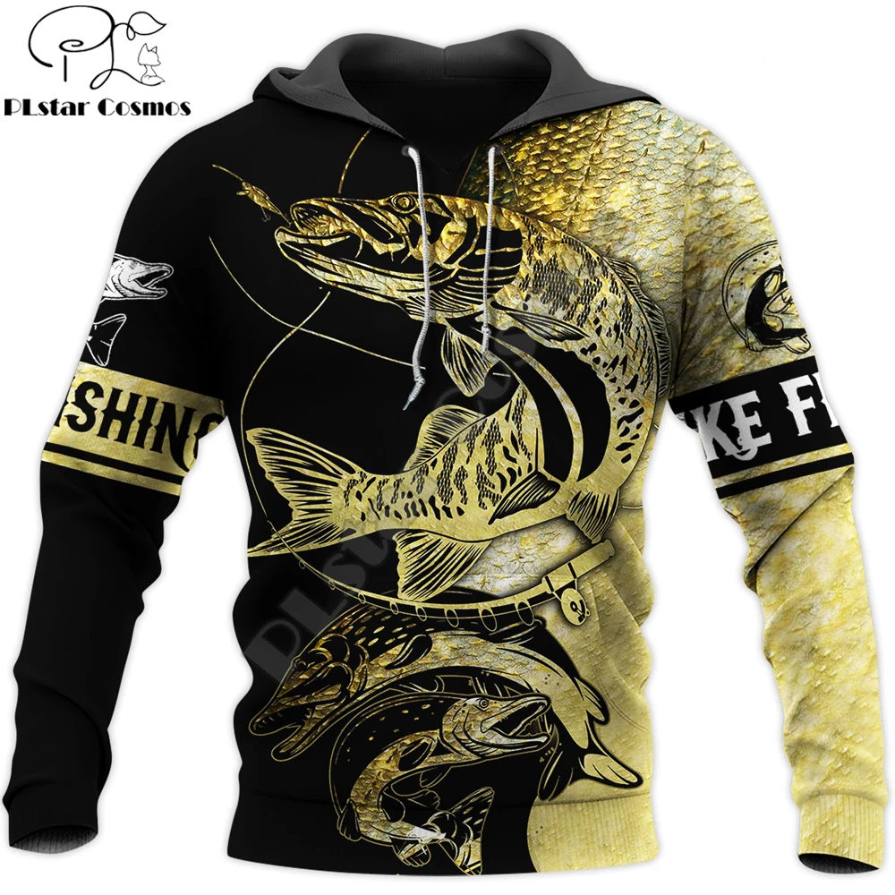 

2021 Autumn Fashion Mens Hoodie Pike Fishing 3D All Over Printed hoodies and Sweatshirt Unisex Casual Stree Sportswear DW791