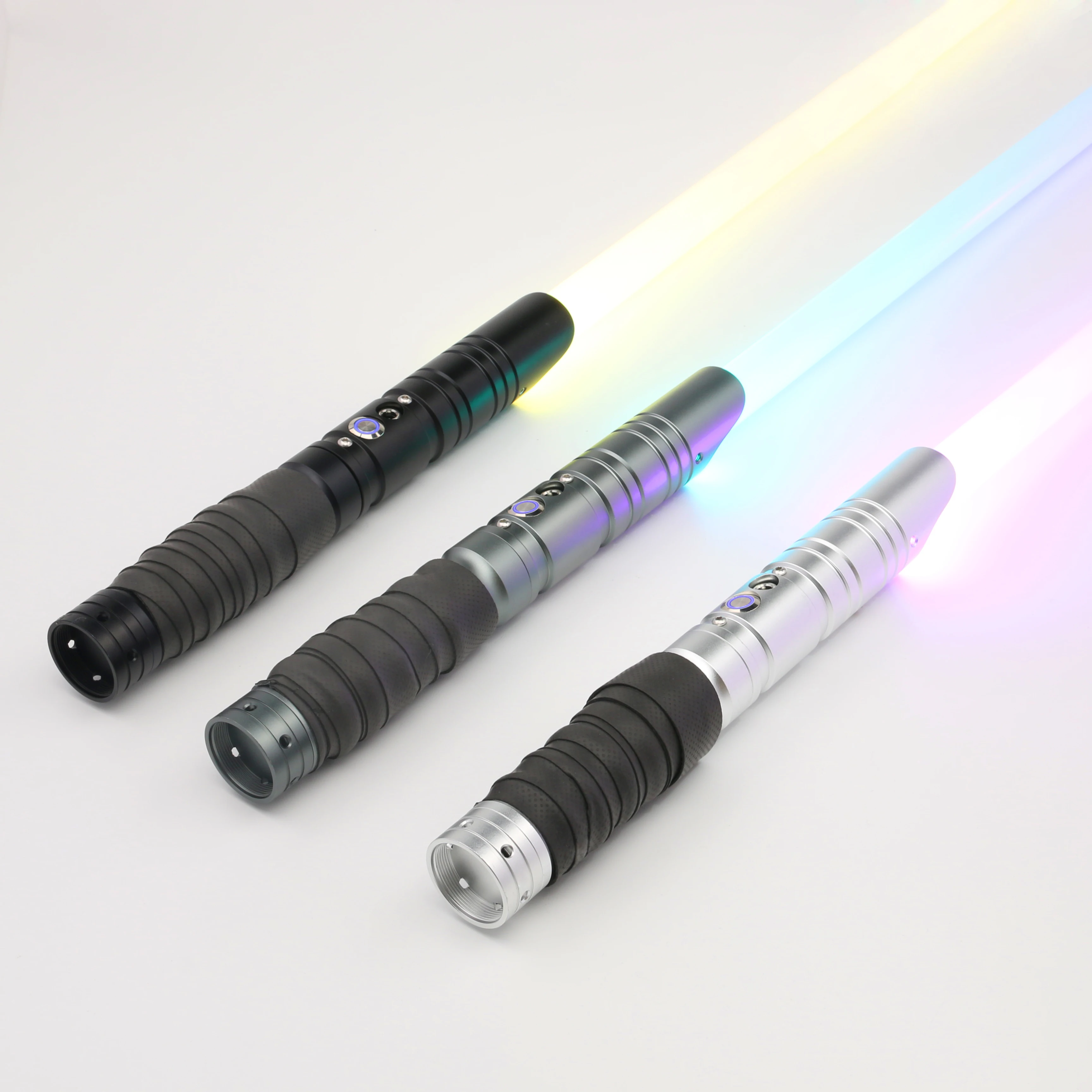 TXQSABER-Sable de luz RGB para Cosplay, mango de Metal pesado, duelos, 12 colores, LED, cambio de volumen, ajuste de fuerza, 6 iones de sonido, bl&aacute;ster FOC-0