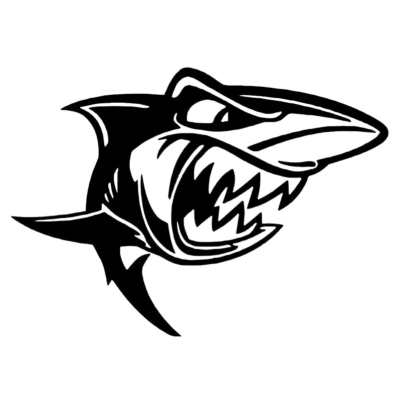 Наклейка для автомобиля с изображением большой белой акулы из мультфильма