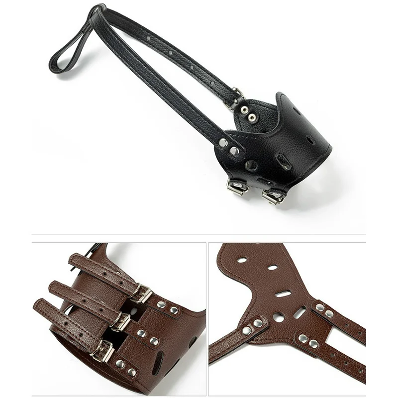 Однотонные мягкие искусственные кожаные маски для собак защита от укусов