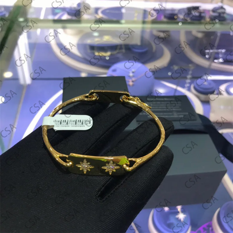 

S925 sterling silver gold inlaid brick star bracelet personality double meteor bracelet popular simple and beautiful weddinglove
