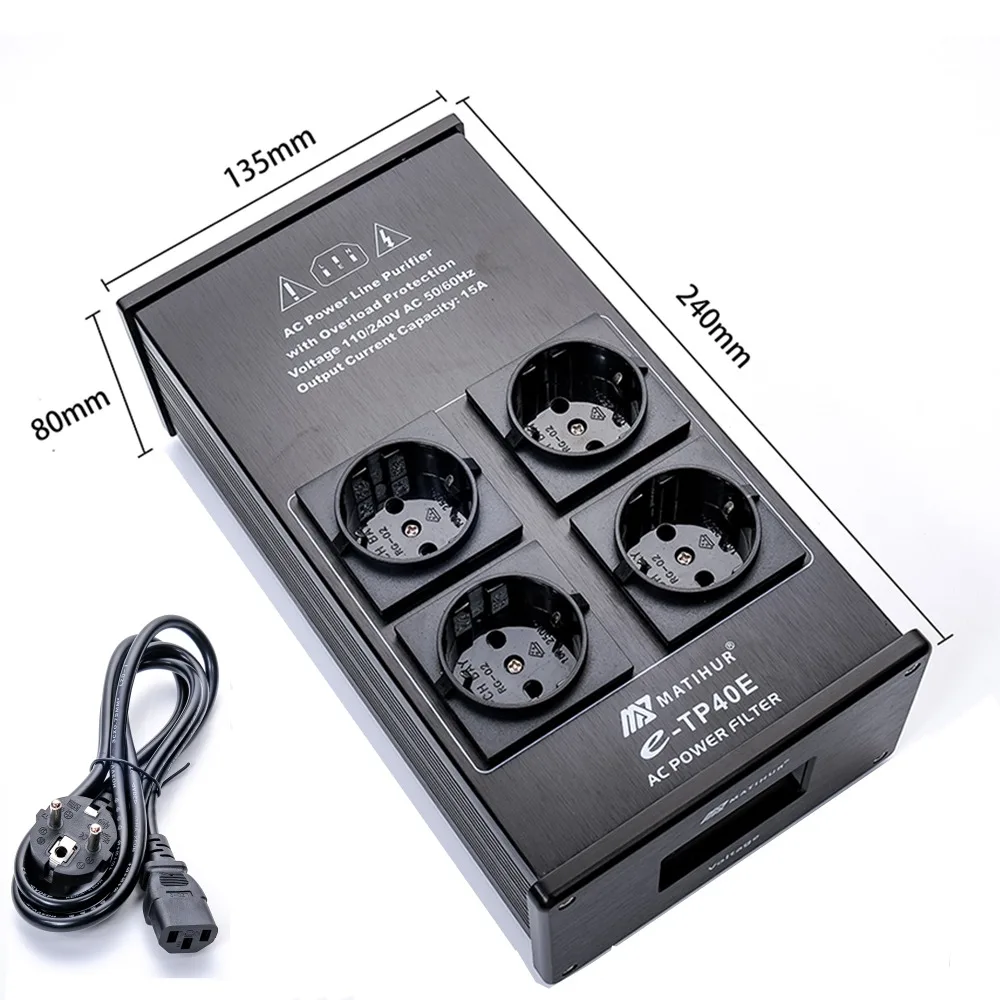 Hi-Fi аудио Шум AC Мощность фильтр кондиционер очиститель Защита от всплесков