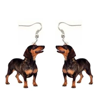 dachshund dog earrings acrylic pet animal kolczyki cute jewelry studs steel 1pairlot xmas gift for womens girls %d1%81%d0%b5%d1%80%d1%8c%d0%b3%d0%b8 %d0%b6%d0%b5%d0%bd%d1%81%d0%ba%d0%b8%d0%b5