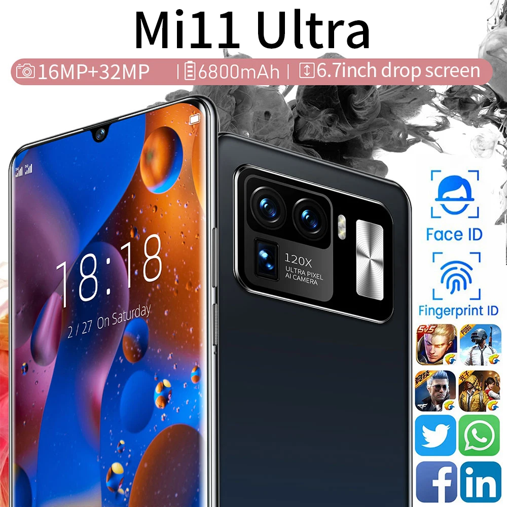 

Global version Mi11 Ultra 5G 16GB 512GB 10-core 32MP Carema mobile phone 6800mAh battery Daul SIM mobile phone smartphone