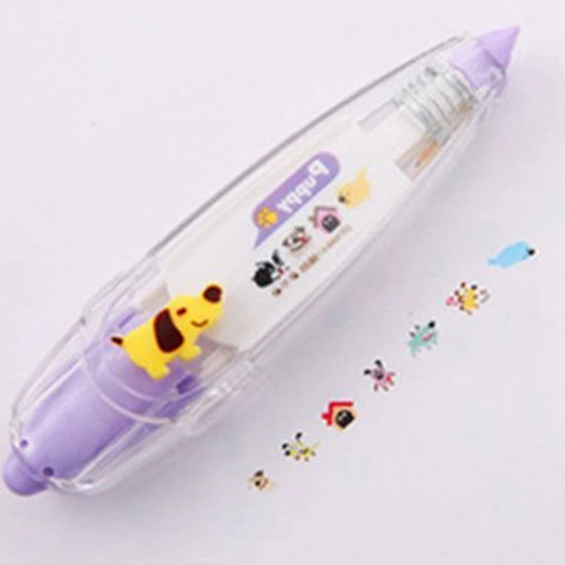1Pcs Lace Correction Tape Animal Pattern Decorative &amp 15Pcs Colorful Zipper Mesh Pouches Rainbow Stripe Bag |