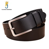 fajarina mens top quality cowhide belts retro styles stainless steel buckle metal solid cow skin belt leather for men n17fj981
