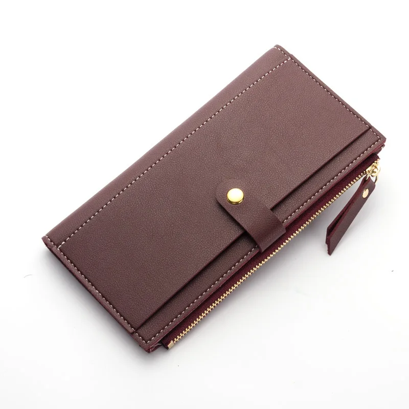 WineRed Длинные однотонные Роскошные Брендовые женские кошельки, модный кожаный кошелек на застежке, Женский кошелек, клатч для денег, Женский кошелек, портмоне с кисточками - Цвет: WineRed