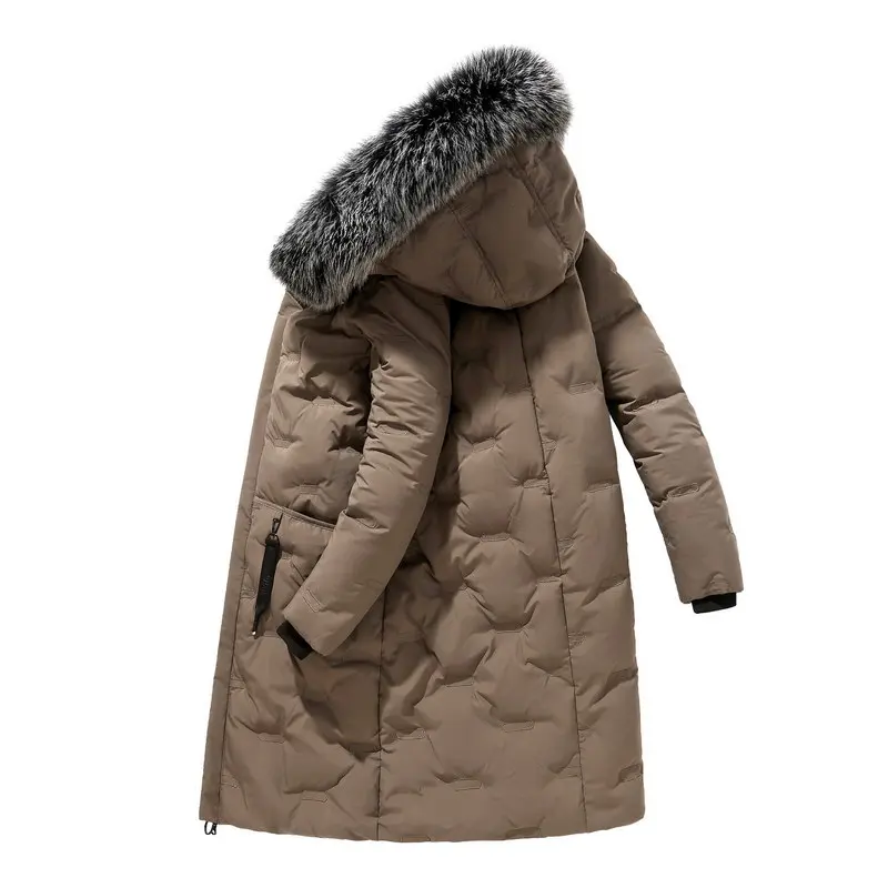 Winter Jackets 90% Hooded Long Down Jacket  with fox fur collar Thick Keep Warm Plus Long  Down Coat fashion high quality
